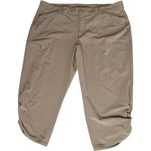 Eddie Bauer Women's Size 18 Beige Cargo Capri Pants Hiking Outdoor Stretch Khaki
